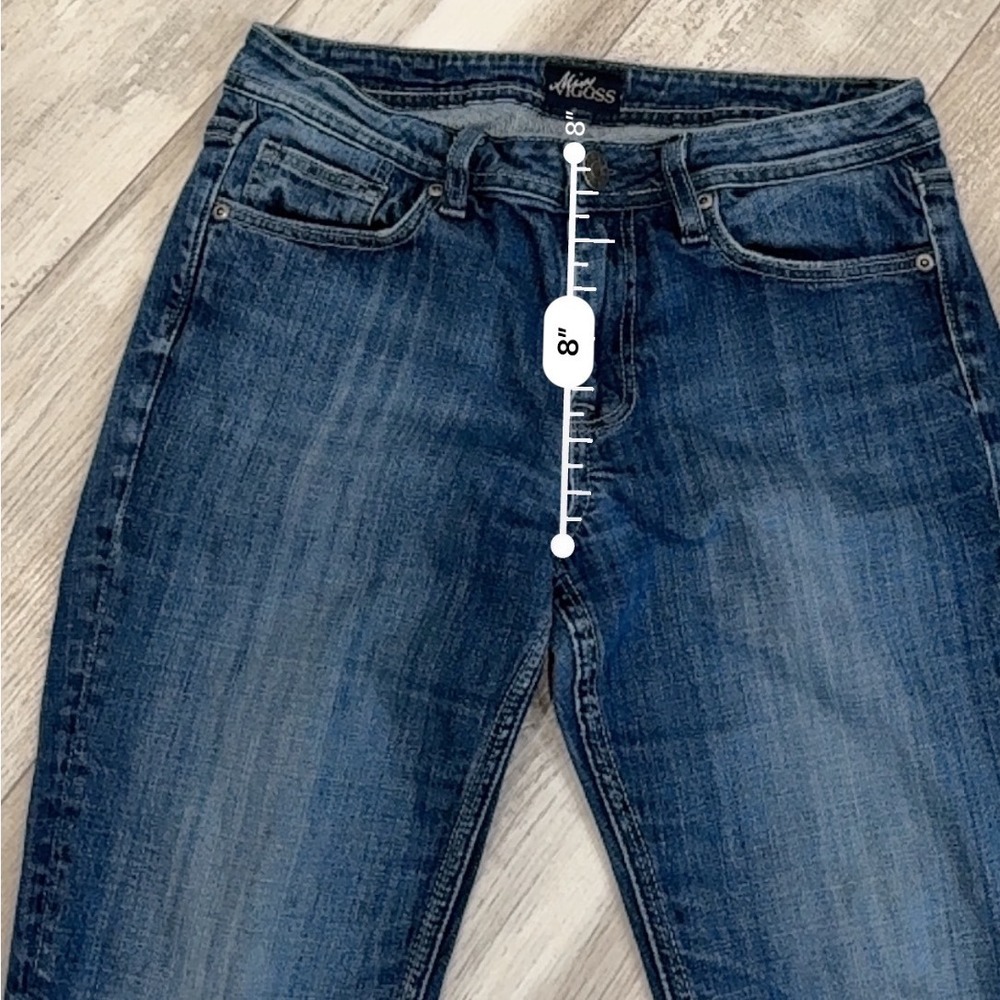 Miss Vigoss Y2K Low Rise Straight Leg Jeans McBling Medium Wash 2000s Size 4 - Picture 5 of 12